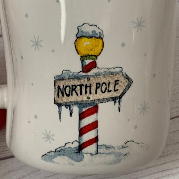 Rae Dunn North Pole Christmas Coffee Mug with Pole Spoon Ho Ho Ho Snowflake - Picture 9 of 13